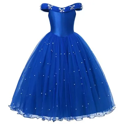 Girls Dress Princess Cinderella Dresses Kids Bead Birthday Party Costume • $43