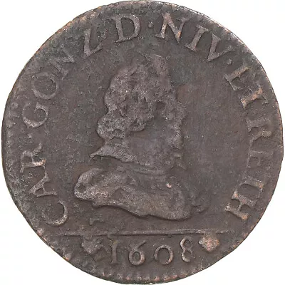 [#1172121] Coin FRENCH STATES Charles De Gonzague Liard 1608 Charleville V • $39