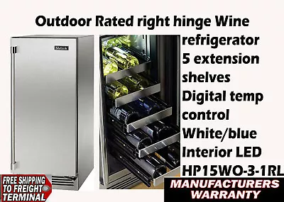 Perlick Signature SS Outdoor 15  Right-Hinge Wine Refrigerator HP15WO-3-1RL • $2683.10