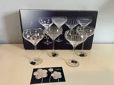 NEW In Box Set Of 4 Mikasa Cheers Champagne/wine Glasses 13.5 Fluid Oz Etched • $19.99