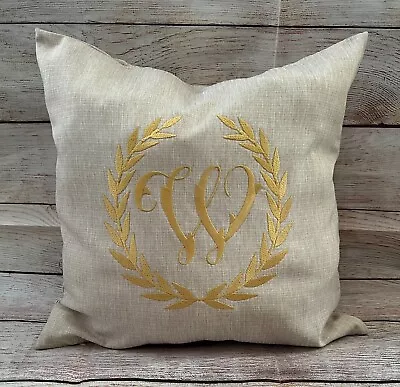 Embroidered Monogram Throw Pillow Covers Custom Pillow Cover Only Gift Ideas • $27.99