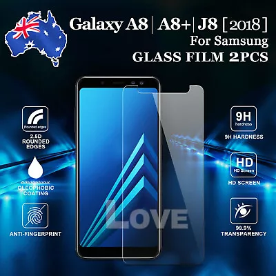 $2.95 • Buy 2x For Samsung Galaxy J2 Pro J8 A8 2018 J3 J5 J7 Tempered Glass Screen Protector