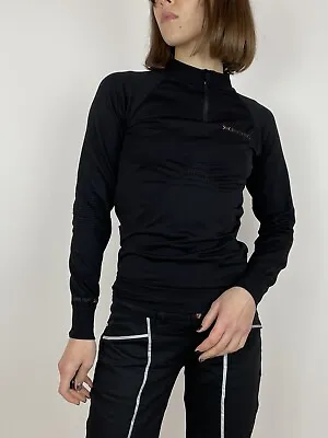 X-bionic Lady Women Activewear Top Longsleeve Black Back Pockets Size M • £42.46