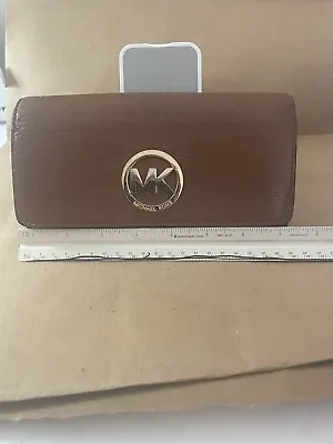 Michael Kors Fulton Flap Continental Pebbled Leather Wallet Acorn • $50