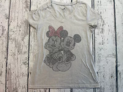 Mickey Mouse Shirt Small Embellished Studded Disney Parks Short Sleeve Knit • $10.46