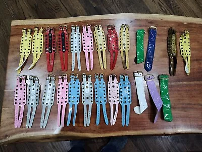 18 Pc Plus Extra Vtg Watch Bands 70's Mod Snaps New Old Stock Multi Colors Vinyl • $49.99