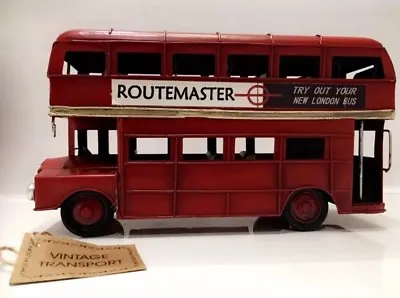 Antique Look Tin Red Double Decker London Bus Transport British Gift.antique Bus • £18.50