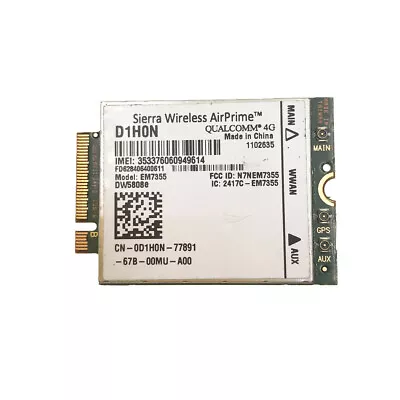 Dell Wireless DW5808e Gobi 4G LTE EM7355 Mobile Broadband Card For E6430-ATG • $7.99