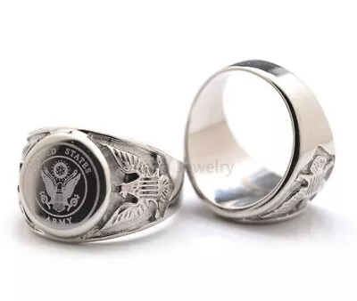 316L Stainless Steel U.S. American Military Rings - Navy Marines Army Air Force • $21.95