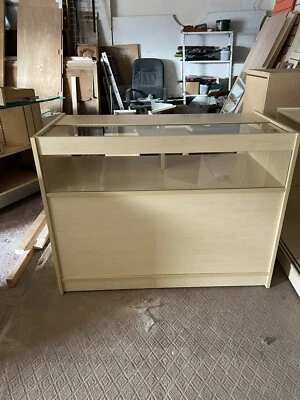 £125 • Buy Shop Counter Display Cabinet Unit Glass And Maple
