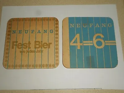 Vintage NEUFANG SAARBRUCKEN FEST BIER & 4=6 I MIX Beer Coasters 1968 GERMANY • $9.95