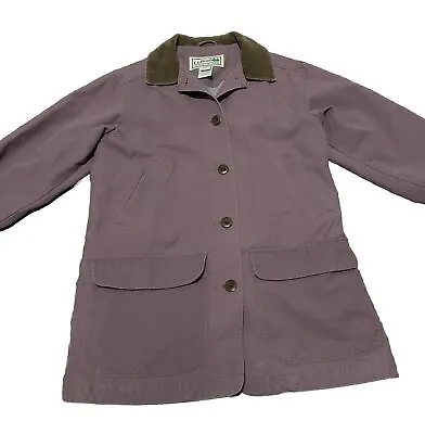 VTG LL Bean Chore Jacket Barn Field Coat Corduroy Eggplant Plum Women S • $39.99