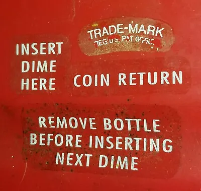  Coca-Cola Coke Vending Coin-OP Machine 10 Cent Water Release DECAL -NOS • £9.45