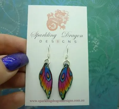Butterfly Wing Earrings Rainbow - Fairy Jewellery Fun Gift For Her Statement • $17