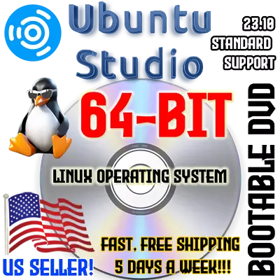 Ubuntu Studio 23.10 Std. Support Linux Multimedia Suite DVD Or USB Live Boot OS • $13.99