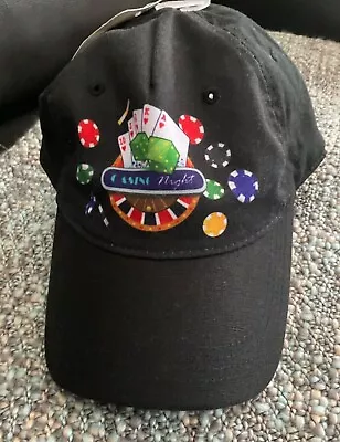 Casino Night Baseball Cap Black Adjustable Strap Bon Voyage New • $9.97