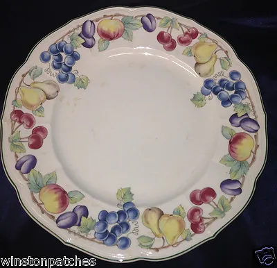 Villeroy & Boch Melina Chop Plate Platter 12 3/8  Fruit Border Green Trim • $80.74