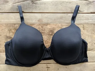 Victoria's Secret Black Solid 38DD T-Shirt Lightly Lined Full Coverage Bra VS • $24.99