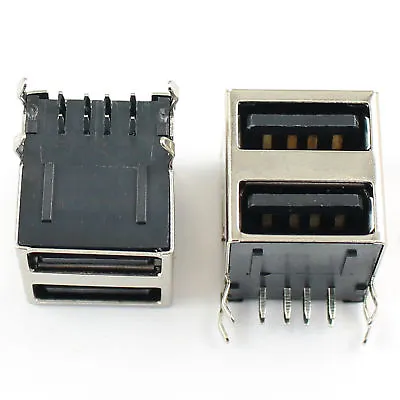 $2.99 • Buy 5Pcs Dual USB 2.0 Type A Female 8 Pin Right Angle PCB Socket Connector DIY