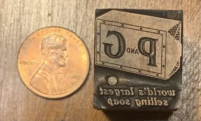 Vintage P & G Soap Print Block Copper Letterpress Stamp Advertisement • $8.99