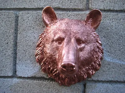 SMALL Bright Copper BLACK BEAR Head WALL MOUNT Decoration LODGE CABIN Log • $45.88