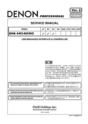 Service Manual Instructions For Denon DN-HC4500 • $16.83