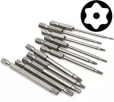 Torx Head Screw Driver Bit Set 11 Pcs Magnetic T6-T40 Security Tamper Proof Sta • $16.65