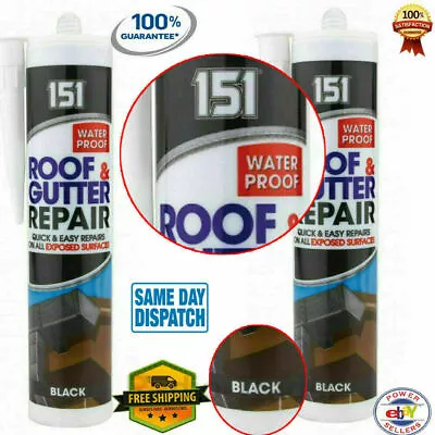 £5.22 • Buy 151 Black Roof & Gutter Sealant Exterior Fix Reliable Repair Diy Adhesive UK