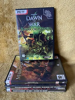 WARHAMMER 40000 DAWN OF WAR PC - CD ROM X4 Game Bundle Mark Of Chaos Crusade • £2.99