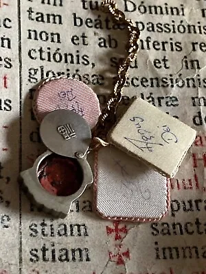 RARE LOT RELICS: Agnus Dei-IHS +SILVER Reliquary With Jesus Sacre Heart Wax Seal • $244.99