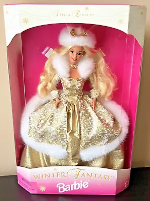 1995 Winter Fantasy Barbie-Blonde Gold W/White Fur Dress-Special Ed #15334 NEW! • $29.95