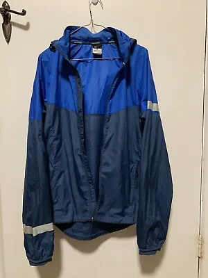 Nike Running Retro Vintage Blue Windbreaker Jacket Full Zip Size Small • $55