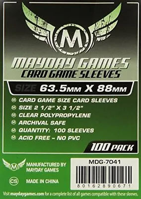 Mayday 100 Clear Standard Card Sleeves 63.5 X 88mm - Brand New & Sealed • £4.62