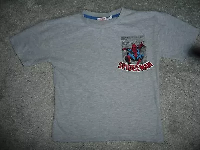 Grey Stretch Cotton Spiderman T Shirt Age 4/5 Years • £2