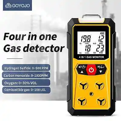 4 In 1 Portable Multi Gas Detector O2 CO/ H2S /EX Gas Leak Meter With LCD Screen • $89.52