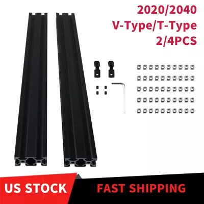 T Type  V Type 2020 2040 Aluminum Extrusion Profile Anodized Linear Rail Guide • $34