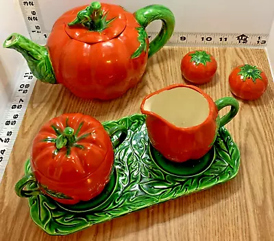 Vintage Maruhon Ware Tomato/Pumpkin Tea Set Made In Occupied Japan • $40