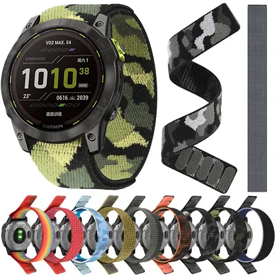 Elastic Nylon Loop Watch Band Strap For Garmin Fenix 3HR 5 5X Plus 6 6X Pro 7 7X • $10.05