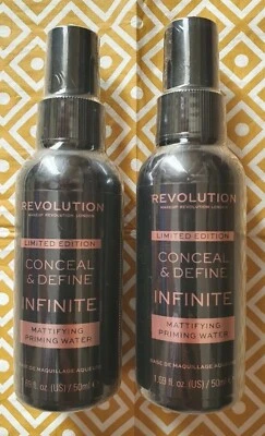 £8.99 • Buy Revolution Conceal And Define Infinite Mattifying Priming Water Spray 50ml X2