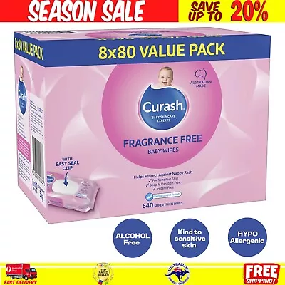 640 CURASH Thick Baby Wet Wipes Bulk Mega Pack Fragrance Free- Baby Wipes • $53.03