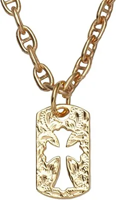 Men’s Platinum Coating/K24GP Hawaiian Jewelry Padlock Coin Padlock Dog Tag 50cm • $132.35