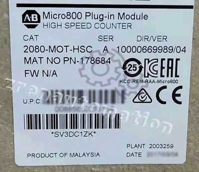 2080-MOT-HSC SER A AB Micro800 250KHz HSC Plug-In Module New In Box Spot Goods • $341.05