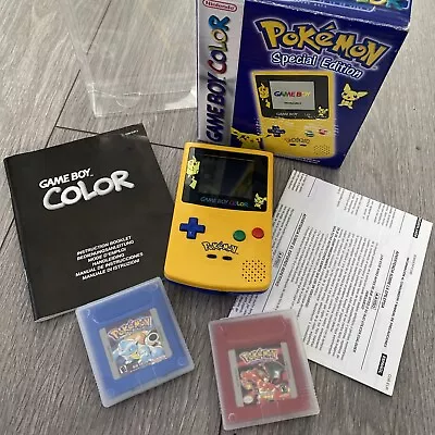 Nintendo Game Boy Colour Pokémon Special Edition Boxed Gaming System CIB + Case • £450