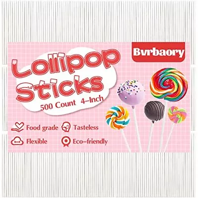 500 Count White Lollipop Sticks4inch Cake Pops Stickspaper Sticks Cake Papery Tr • $12.88