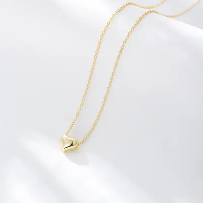 Women 18K Gold Plated Stainless Steel Heart Pendant Chain Necklace Gift PE49 • $4.95