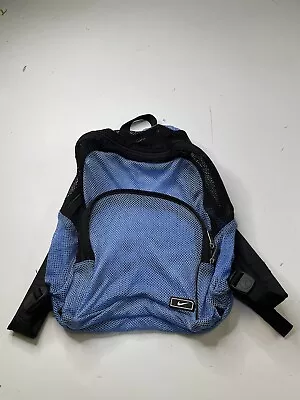 Vintage Nike Mesh Backpack Bag Blue Black Grey See Through School Travel Gym Y2K • $19.99