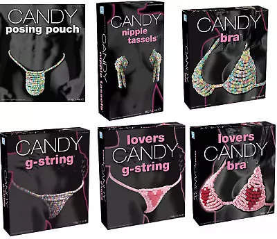 Lovers Candy Edible Underwear Bra G String Pouch Nipple Tassles Ring Bra Pouch • £7.95