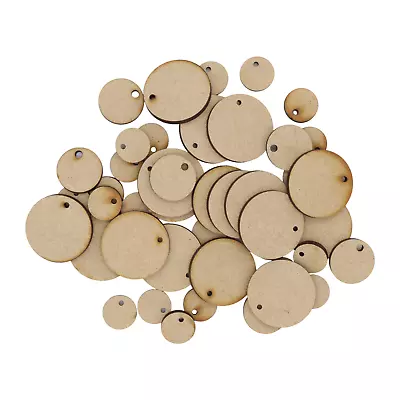 MDF Circle With 3mm Hole Craft Shapes Embellishments Wooden Blanks Tags • £2.74