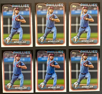 (6) 2024 Topps Series 1 Zack Wheeler Base Card Lot (x6) #262 Phillies • $2.99