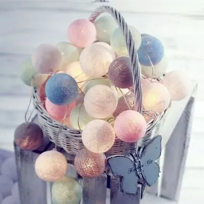 £10.92 • Buy Cotton Ball Globe String Fairy LED Lights Kid Bedroom Home Decor Battery/USB